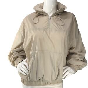 Athleta Womens Size XS Mistral Popover Abalone Taupe Windbreaker Jacket 446484